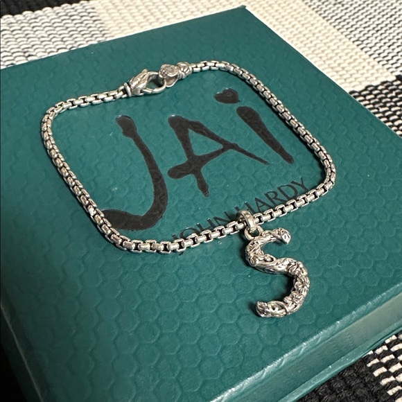 John Hardy JAI great shape initial letter S sterling silver 925 cable bracelet - Picture 2 of 8